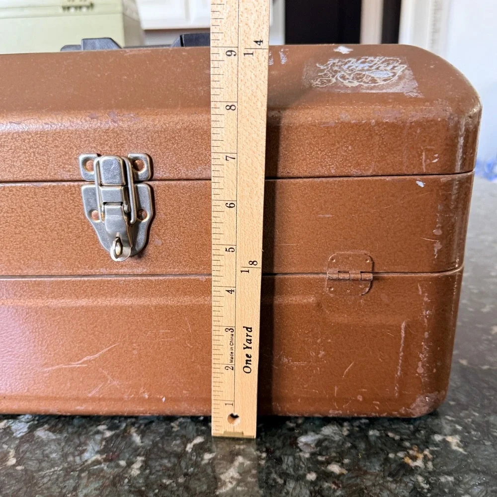 Vintage My Buddy Metal Tackle Box Cantilever Tool Chest Copper  Industrial Case